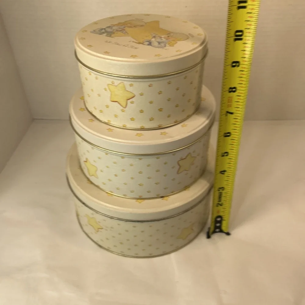 Enesco Precious Moments Nested We Saw A Star Tin Set Read